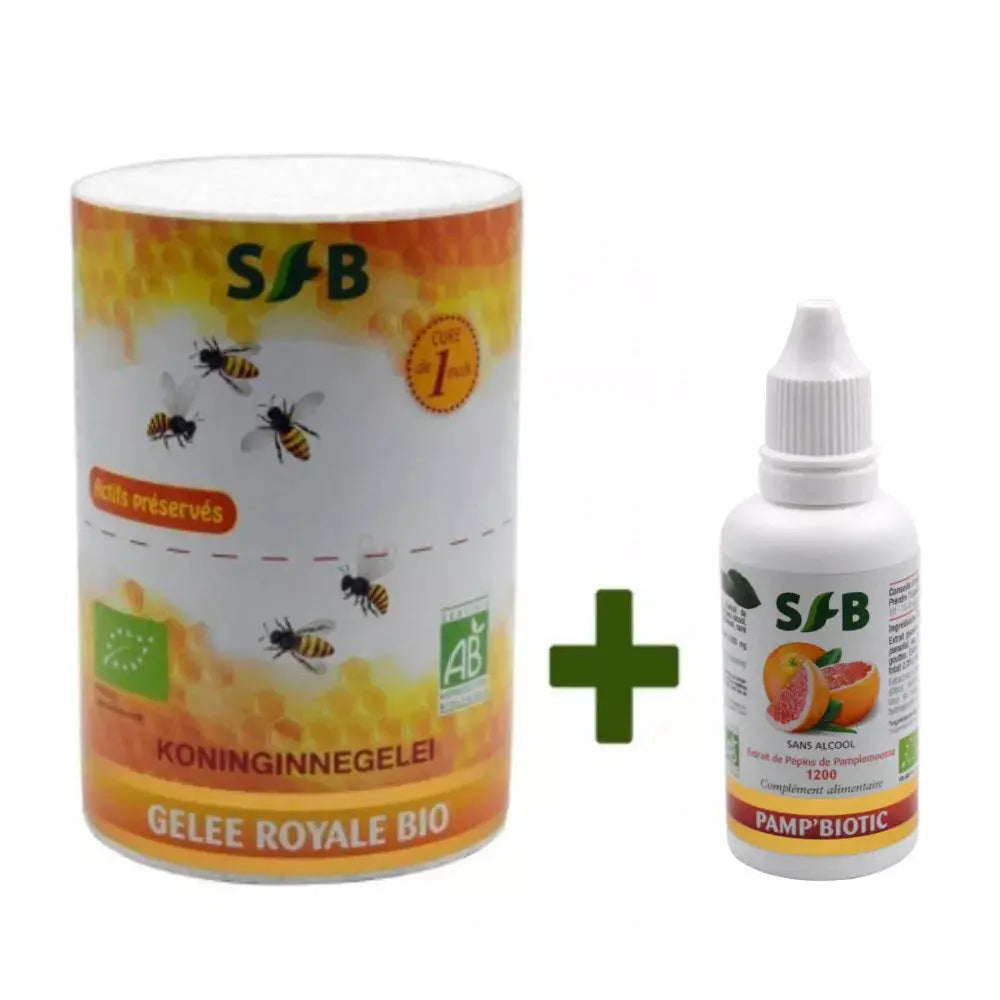 Pack Vitalité : Gelée Royale Biologique 30g + Extrait de Pépins de Pamplemousse 50 ml (Pamp'Biotic 1200) SFB Laboratoires
