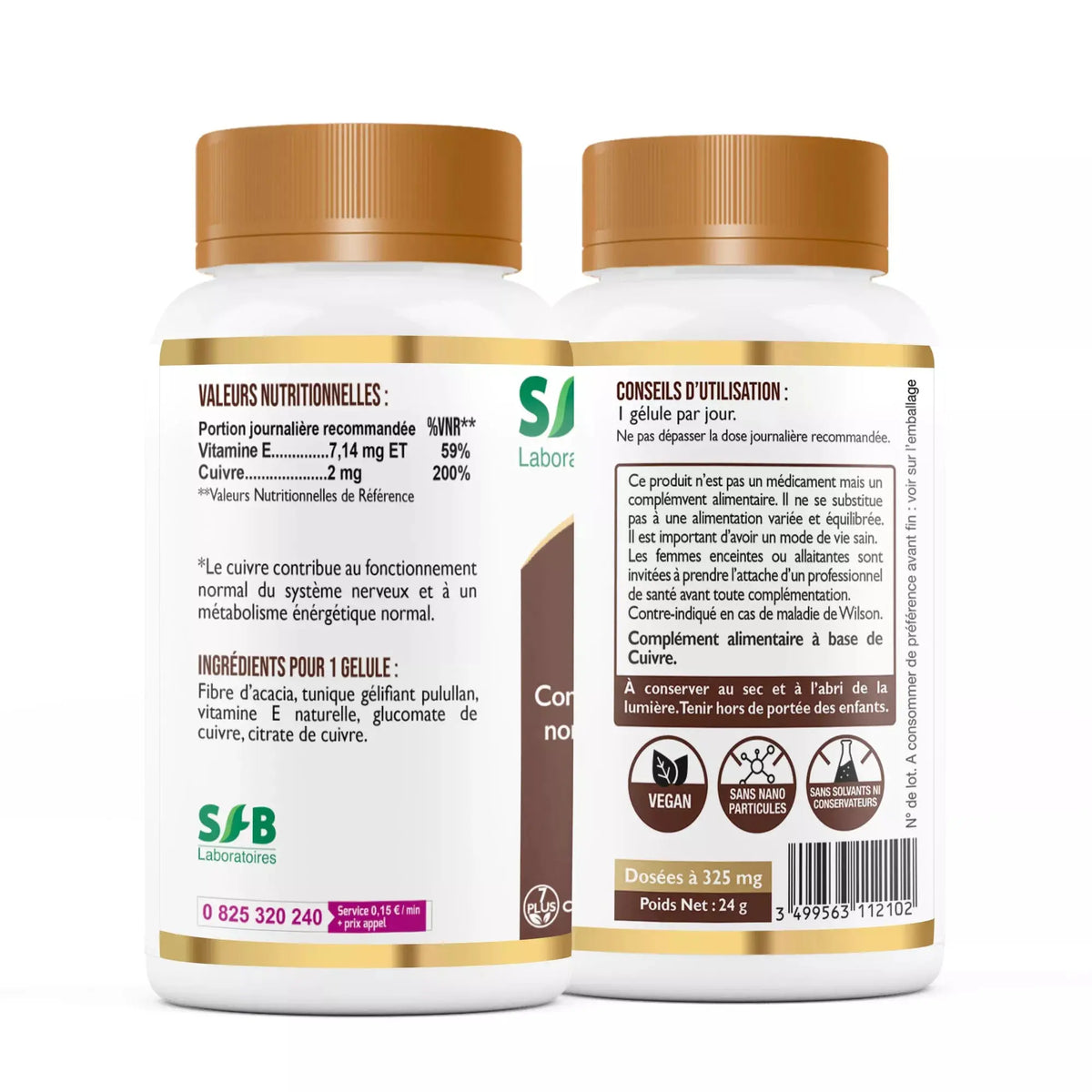 Cuivre - 60 gélules SFB Laboratoires