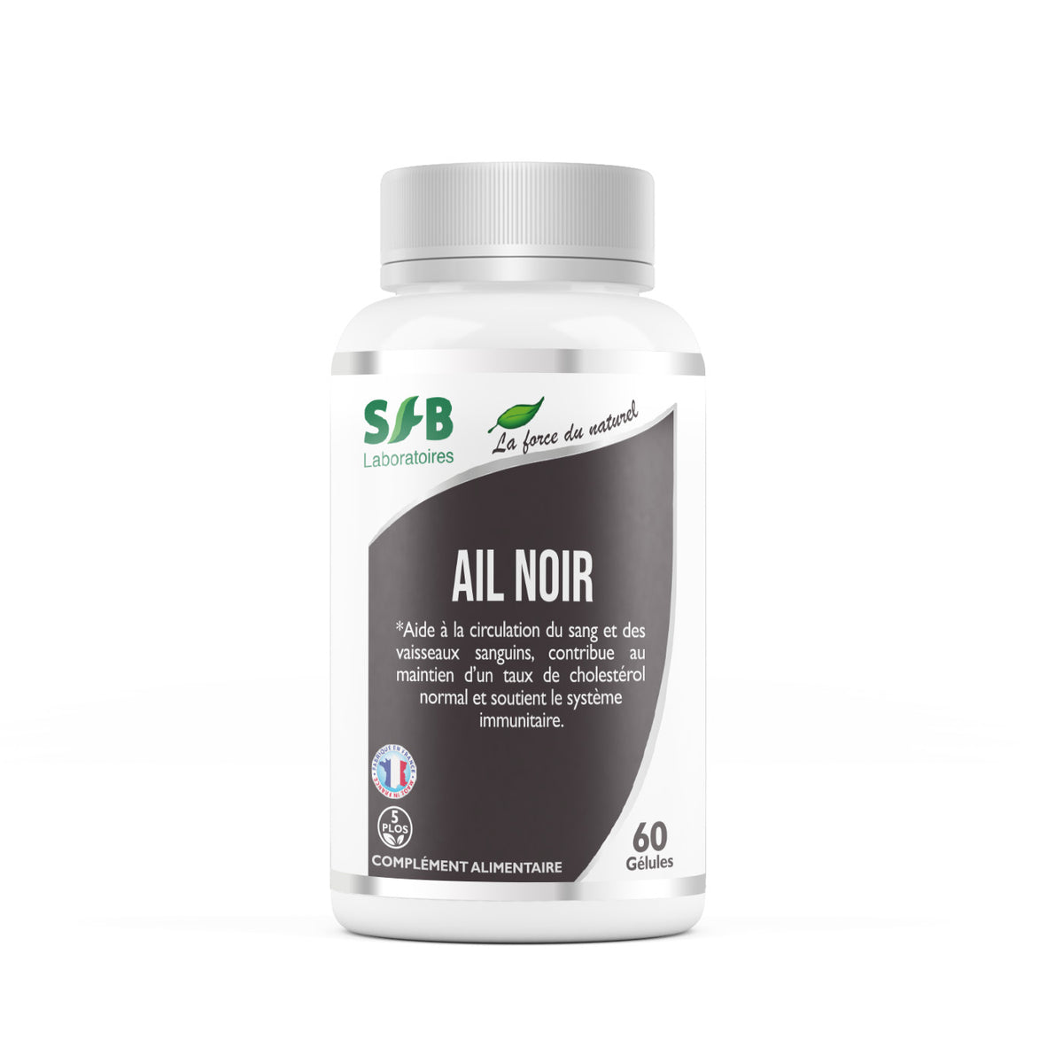 Ail Noir - 60 gélules - Aide à la circulation sanguine et contribue au maintien d'un taux de cholestérol normal et soutient le système immunitaire.
Complément Alimentaire