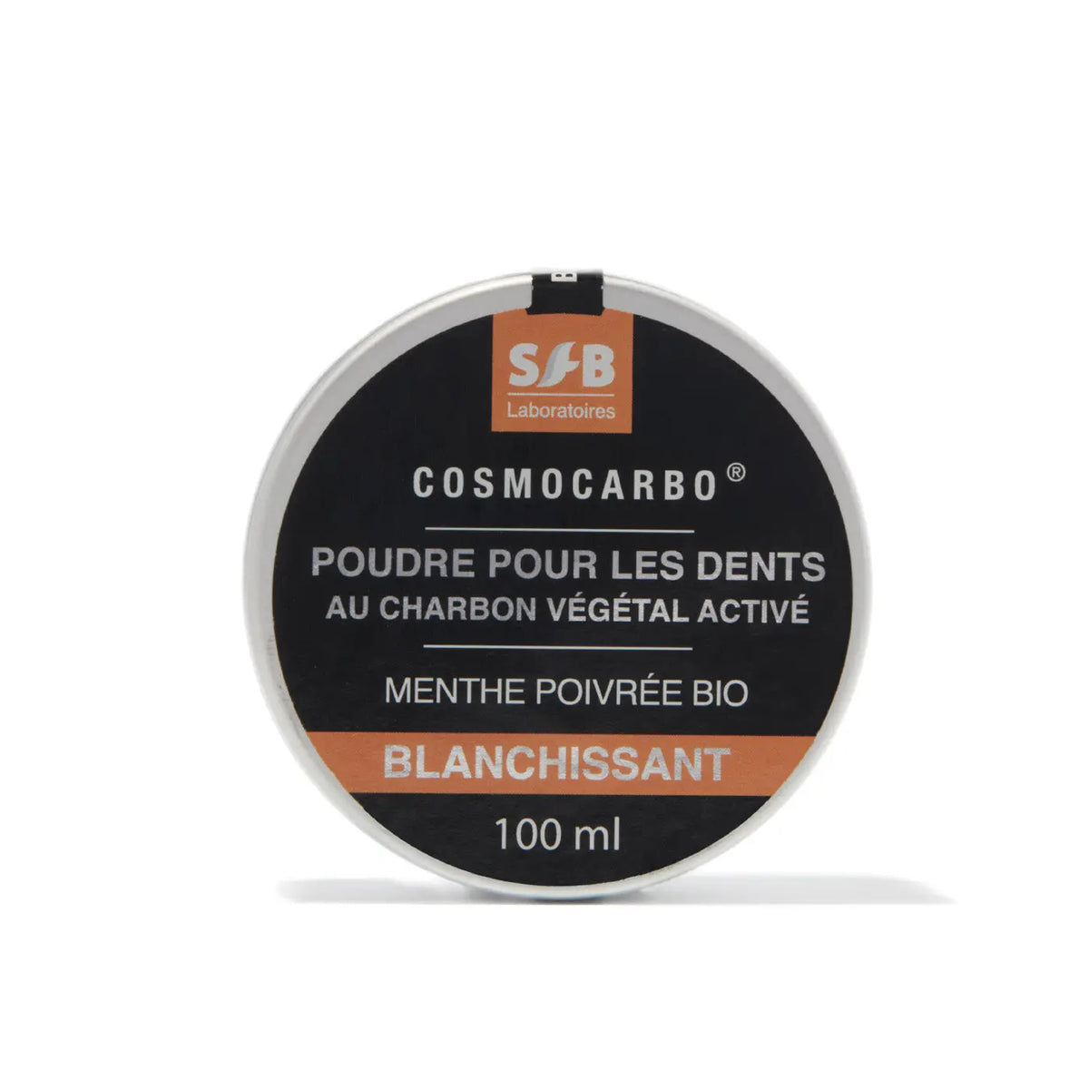 Poudre blanchissante au charbon végétal activé + huile essentielle de menthe poivrée bio SFB Laboratoires