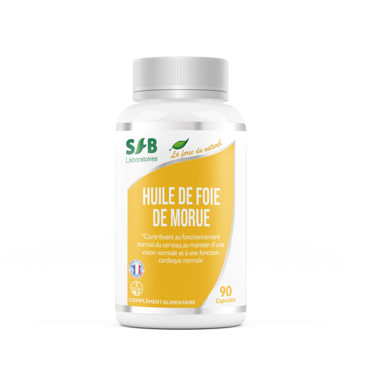 huile de foie de morue en flacon SFB Laboratoires, 90 capsules.