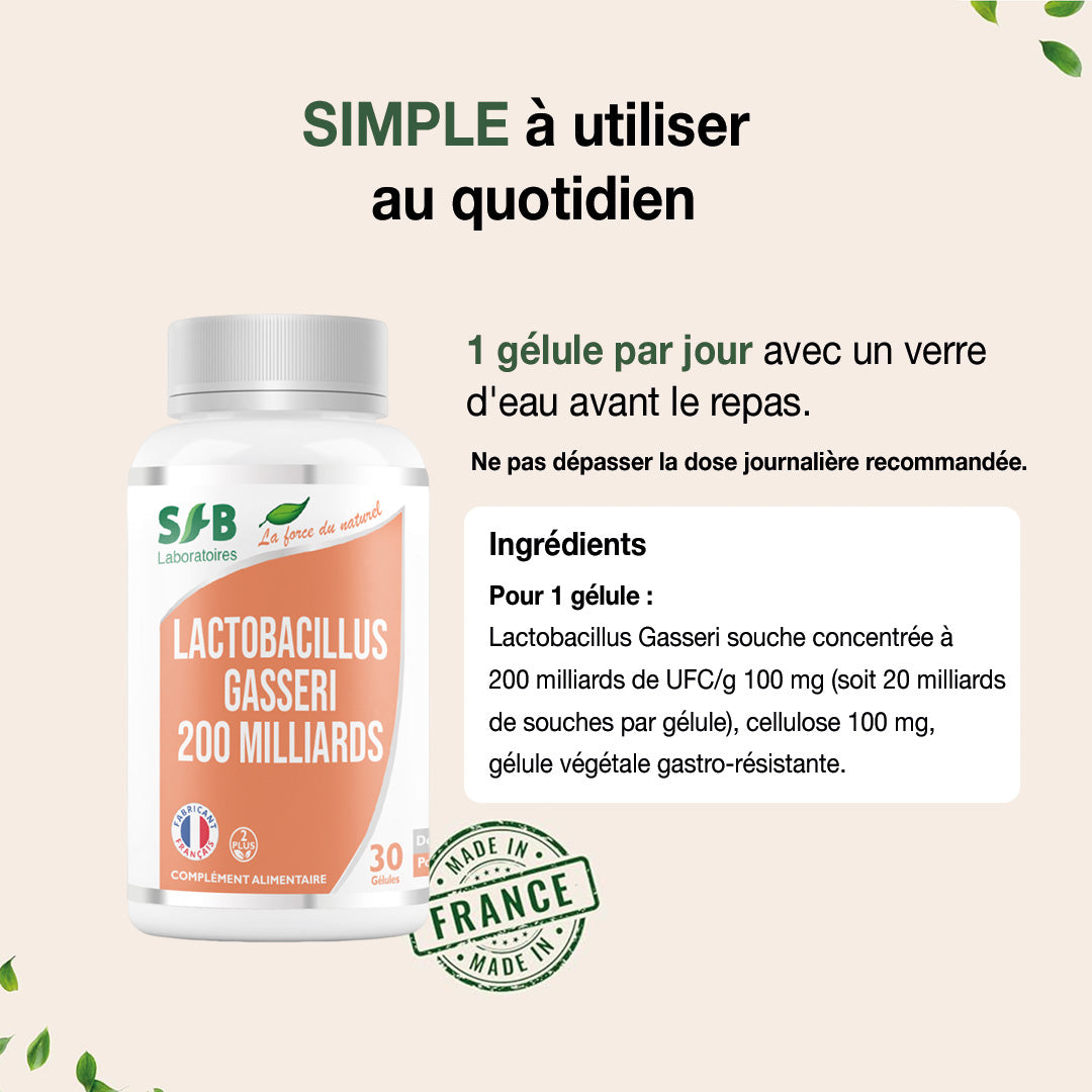 Lactobacillus Gasseri - L-Gasseri - Probiotique - Équilibre digestif & Immunité - Conseils Utilisation - Complément Alimentaire
