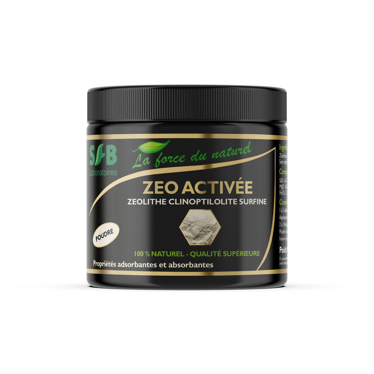 ZEO ACTIVÉE - ZÉOLITHE CLINOPTILOLITE SURFINE - 250 g SFB Laboratoires