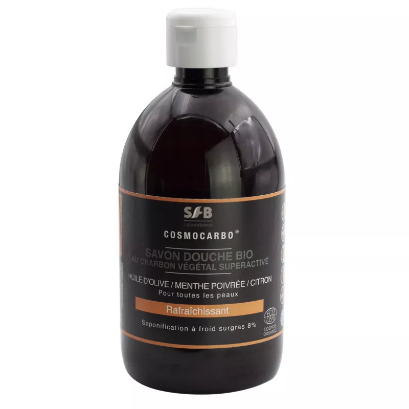 Gel douche bio au charbon végétal super activé - 500 ml - SFB Laboratoires Gel douche bio au charbon végétal super activé - 500 ml - SFB Laboratoires