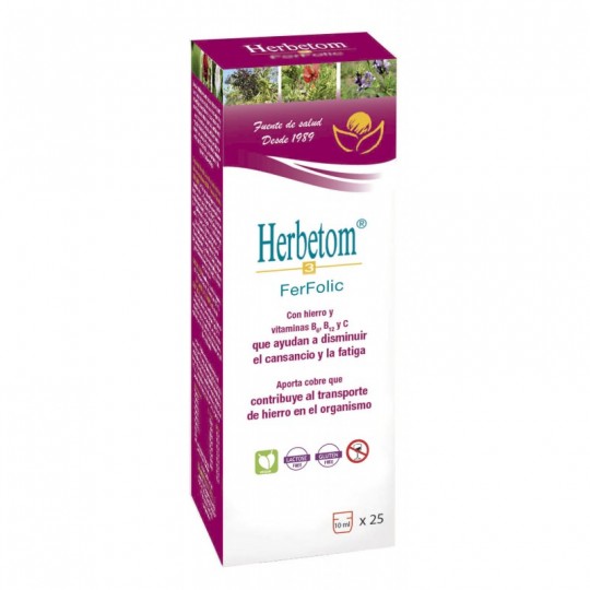 Herbetom 3 FerFolic jarabe - 250 ml - Compléments Alimentaires Bio France