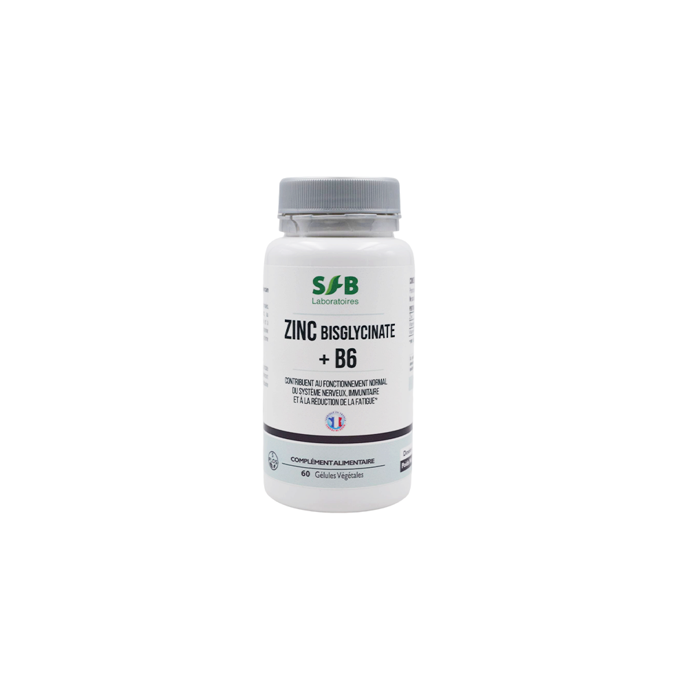 Zinc Bisglycinate + B6 - 60 gélules végétales - Complément alimentaire bio - SFB Laboratoires