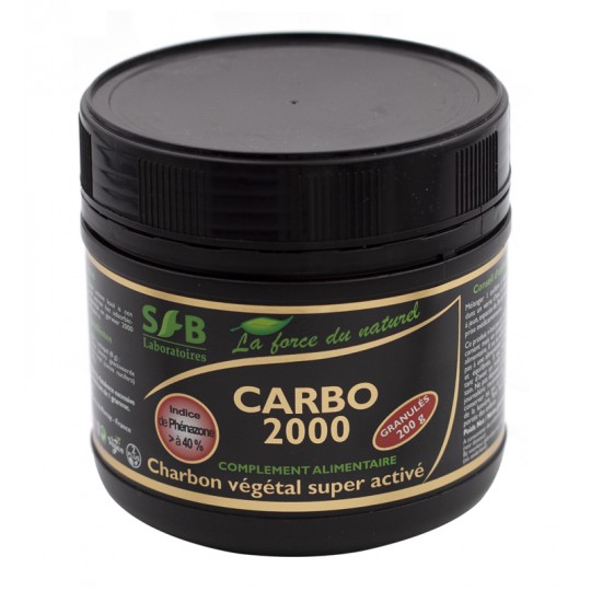 Carbo 2000 - Charbon végétale super activé en granulés - 200 g - Charbon Végétal France - SFB Laboratoires