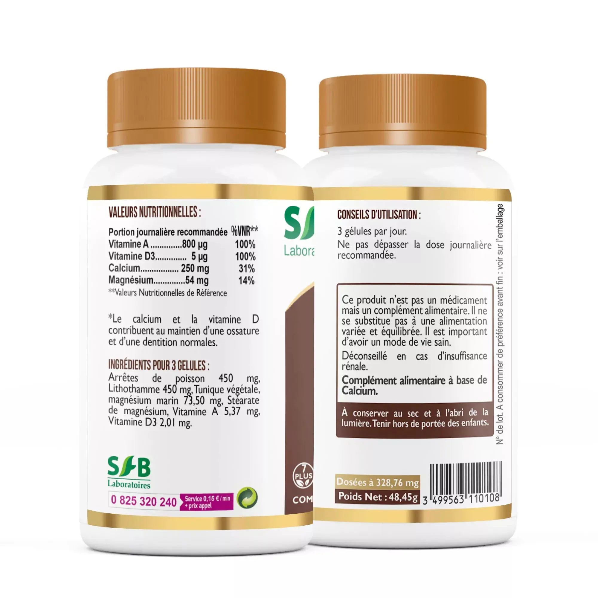 Calcium - 120 gélules SFB Laboratoires