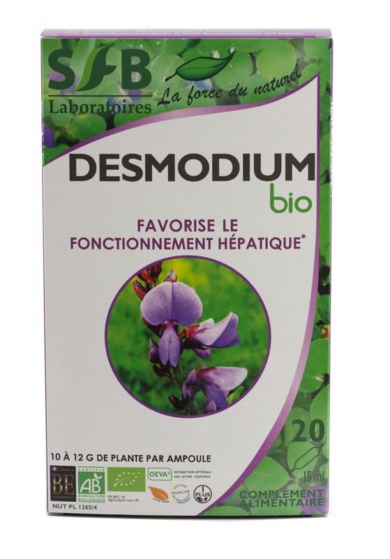 Desmodium Fort bio - 20 ampoules - Complément alimentaire bio - SFB Laboratoires