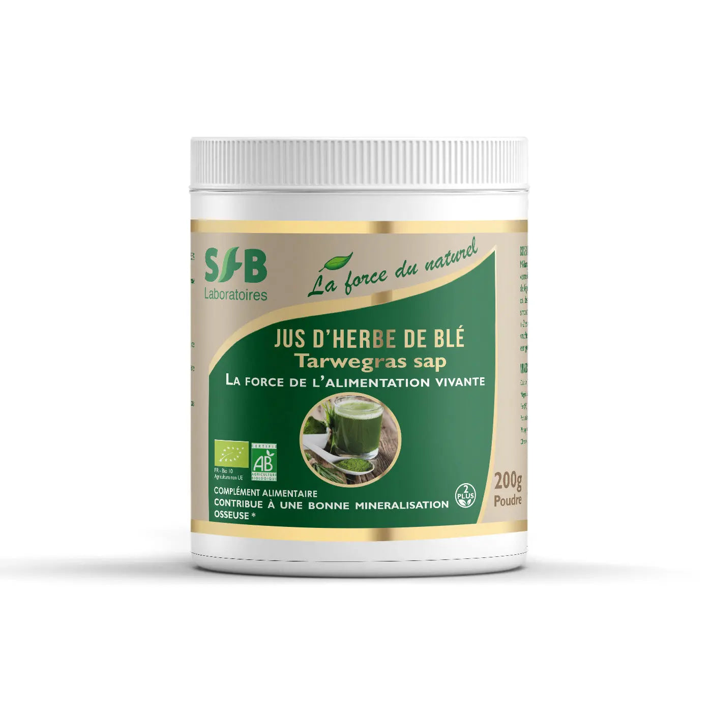 Jus d'herbe de blé bio - 200 g SFB Laboratoires