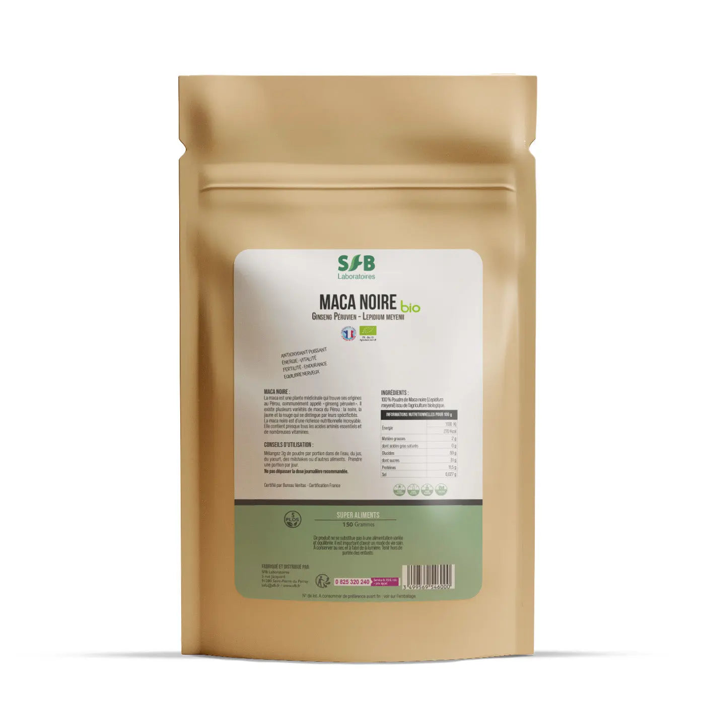 Maca Noire Bio en poudre - Ginseng Péruvien SFB Laboratoires