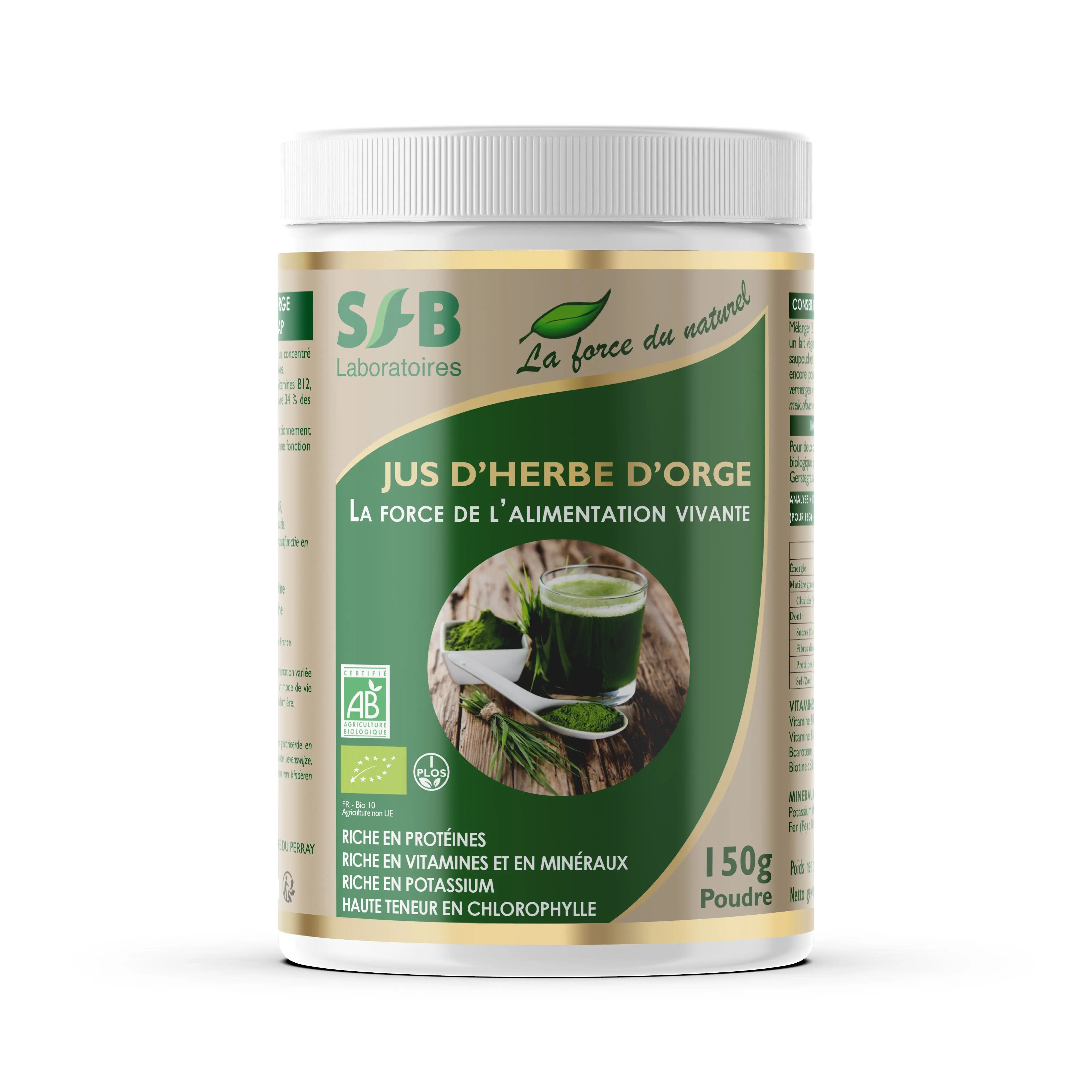 Jus d'Herbe d'Orge (Jeunes pousses orge vert) - 150 g SFB Laboratoires